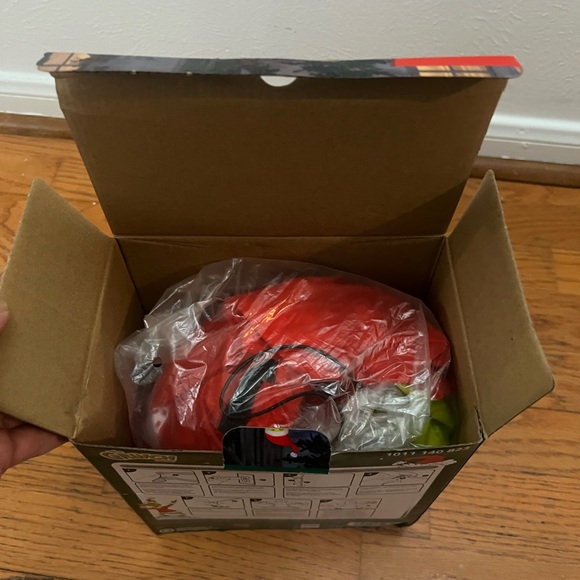 Festive Inflatable Grinch with Santa Hat - Picture 6 of 8